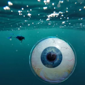 eyeball deep processing under water